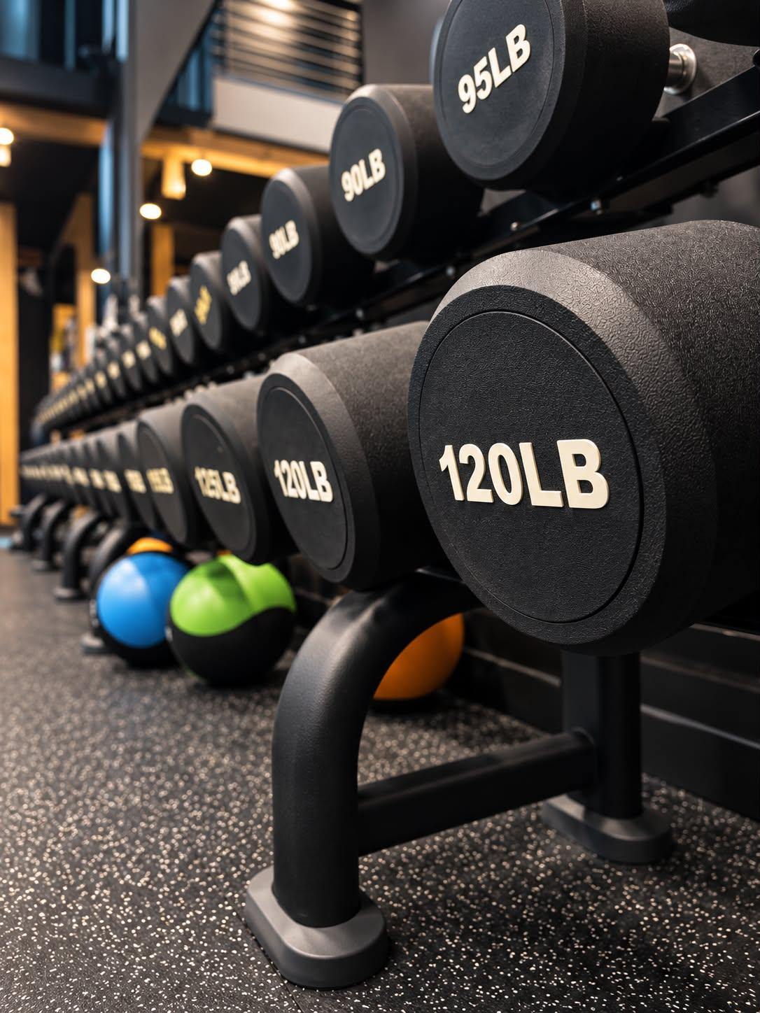 Dumbbells in the gym at Swinging Iron